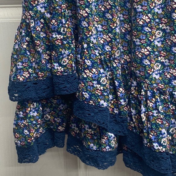 Aeropostale Womens Floral Overlay Ruffle Lace Mini Skirt Size XL Western Y2K - Picture 2 of 8